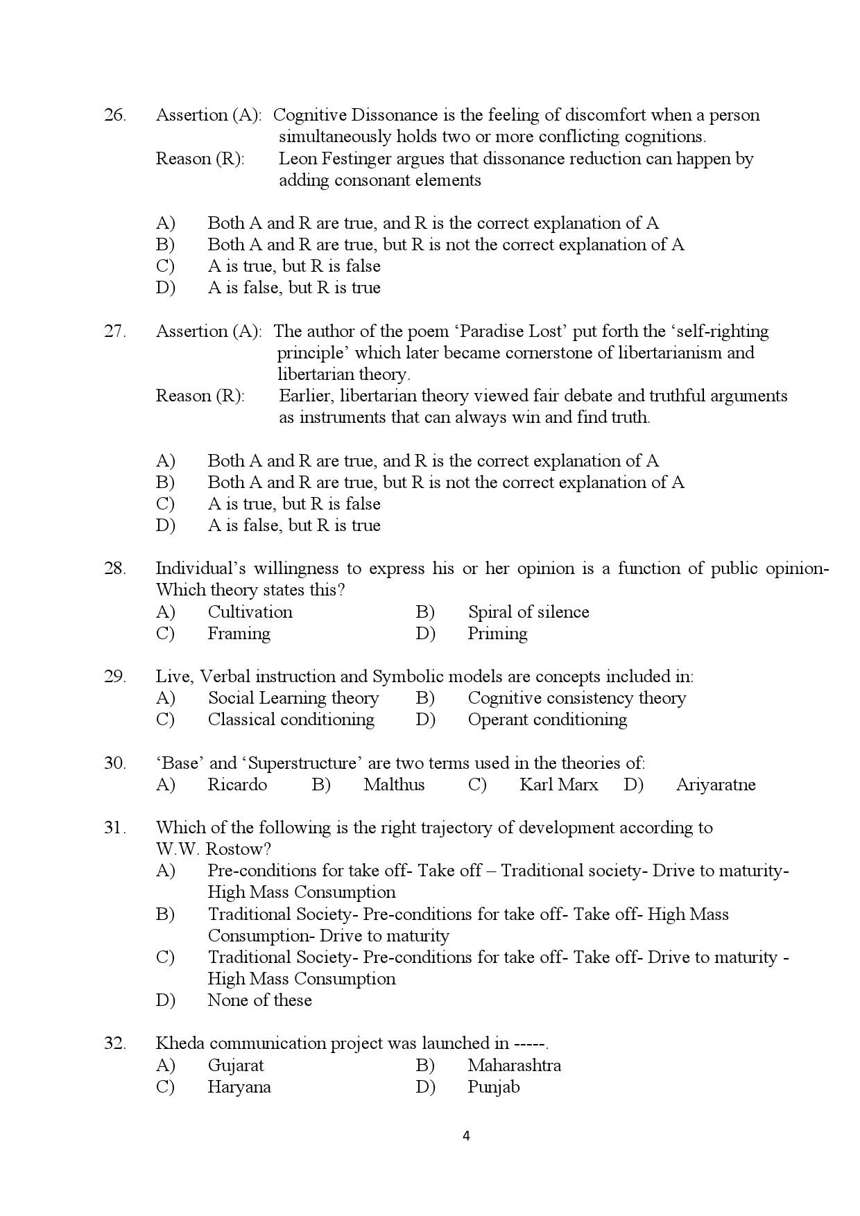 Kerala SET Journalism Exam Question Paper January 2024 4