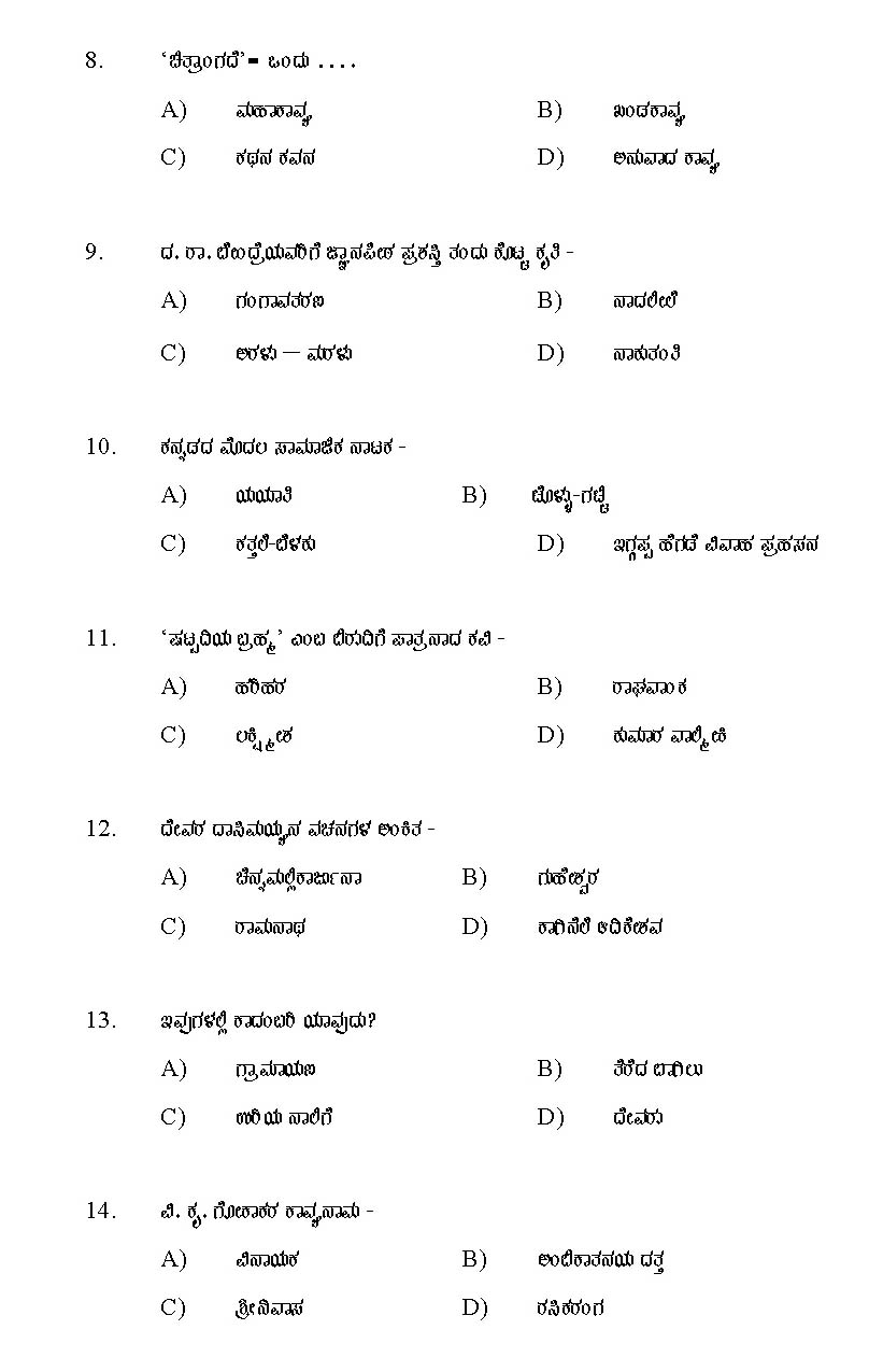 Kerala SET Kannada Exam 2011 Question Code 91118 2
