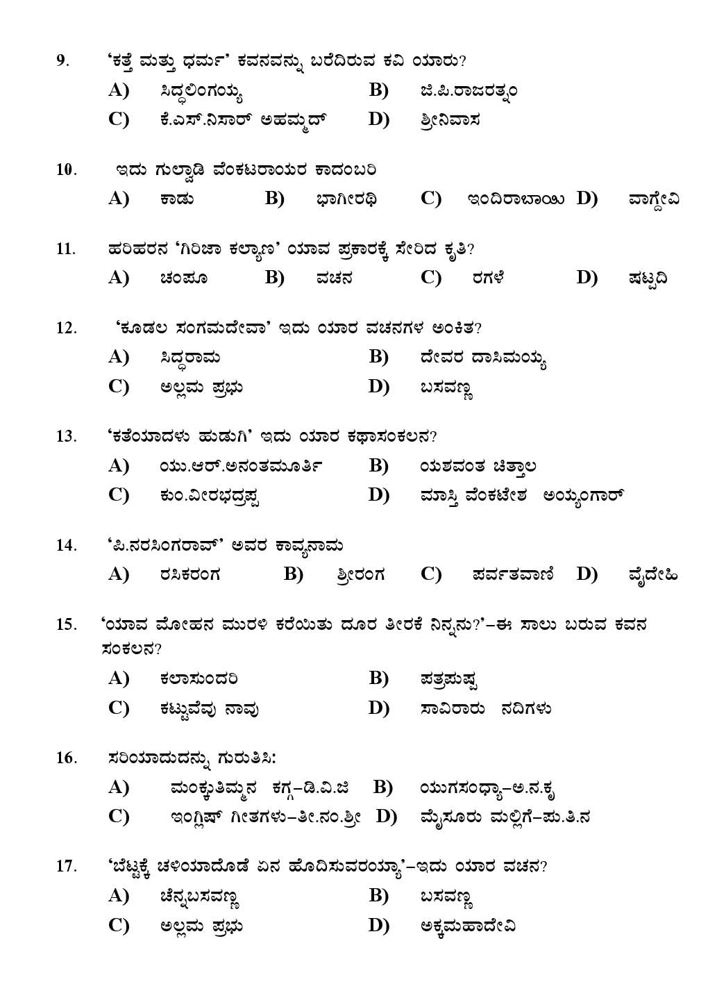 Kerala SET Kannada Exam 2012 Question Code 12918 2