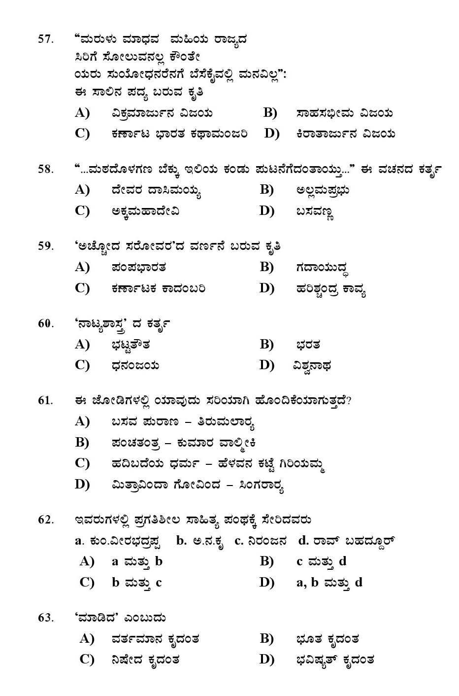 Kerala SET Kannada Exam 2012 Question Code 12918 8