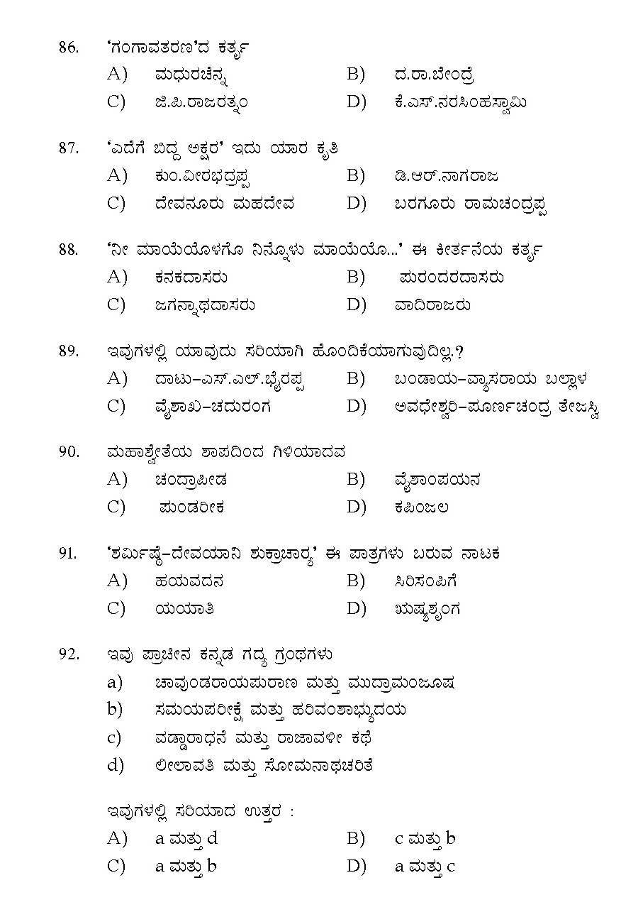 Kerala SET Kannada Exam 2016 Question Code 16118 A 12
