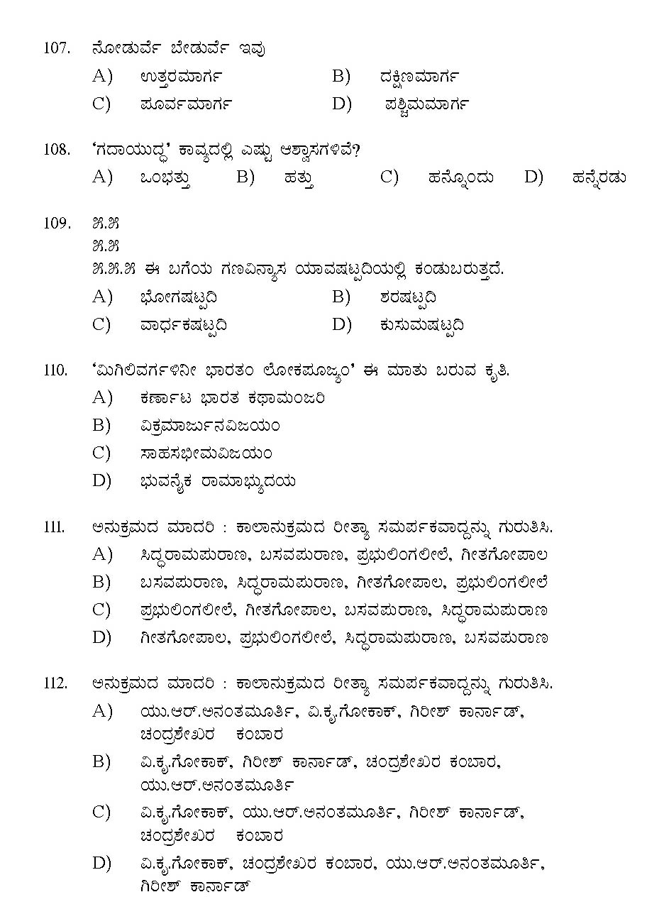 Kerala SET Kannada Exam 2016 Question Code 16118 A 15