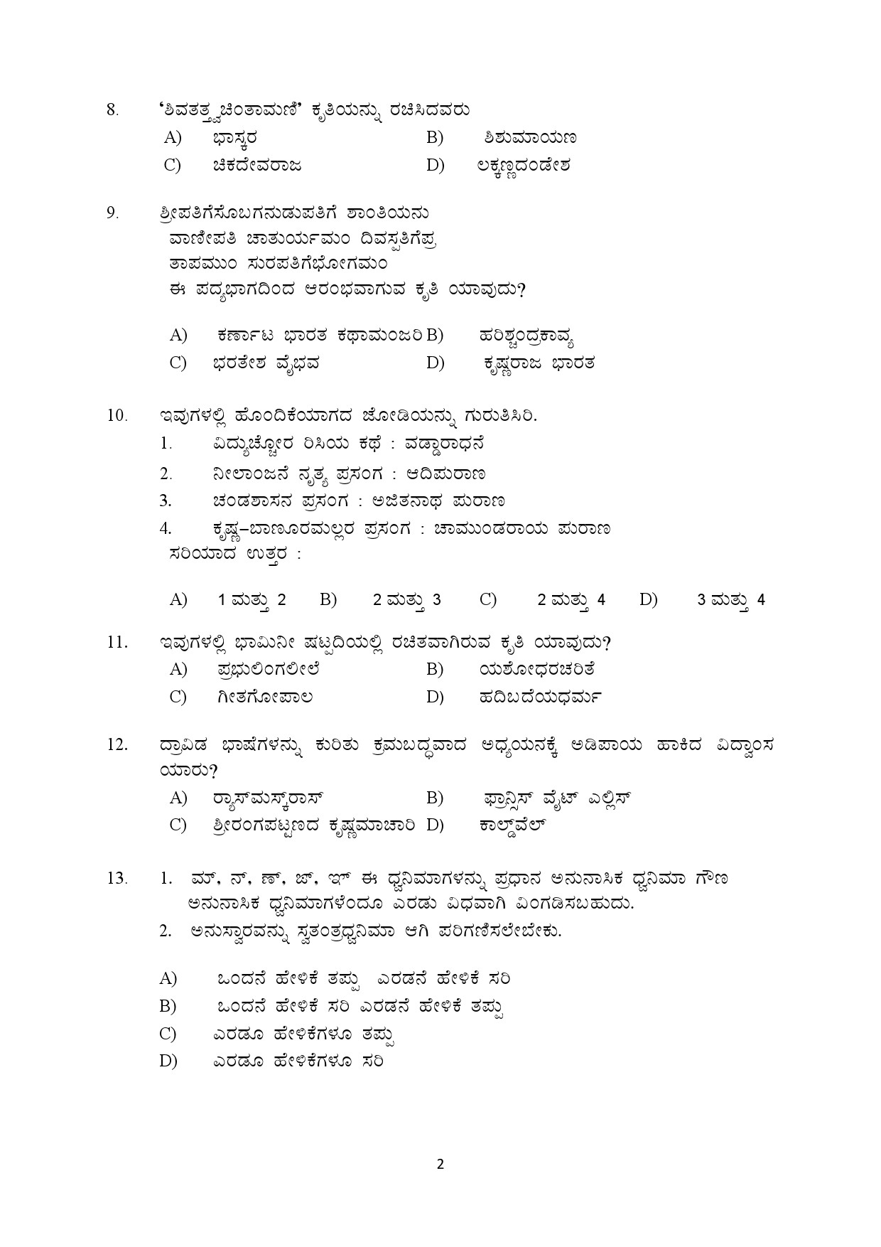 Kerala SET Kannada Exam Question Paper February 2018 2