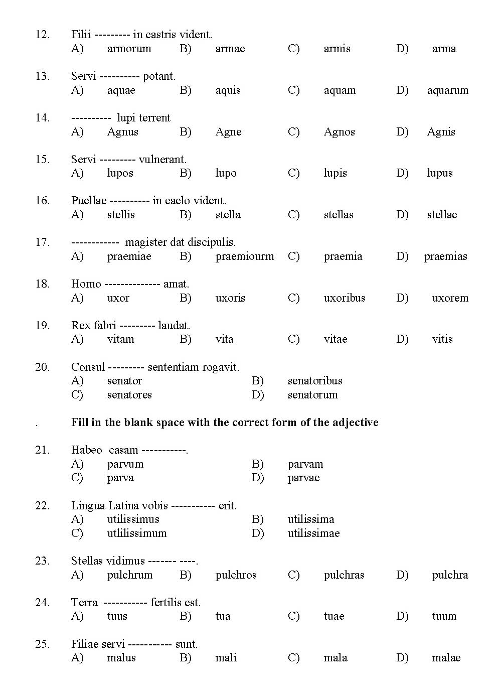 Kerala SET Latin Exam 2012 Question Code 12919 2
