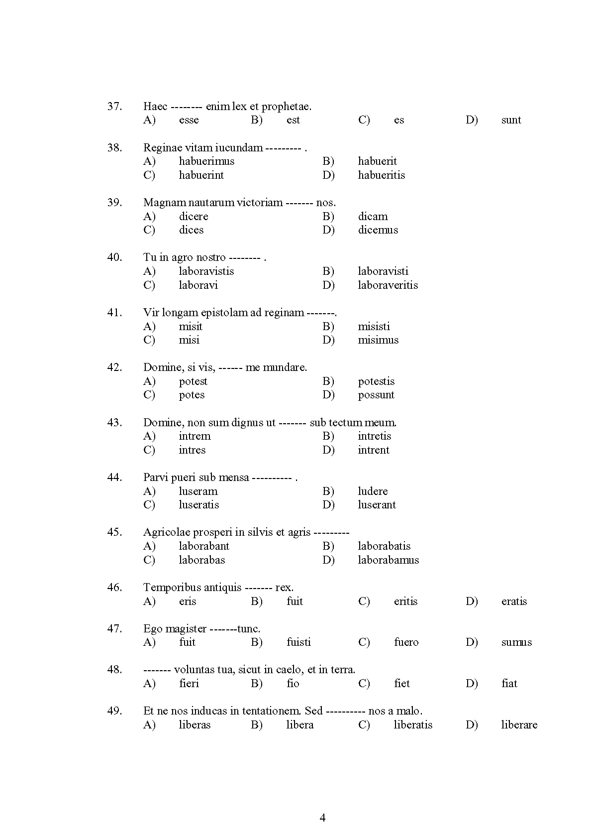 Kerala SET Latin Exam 2013 Question Code 13619 4