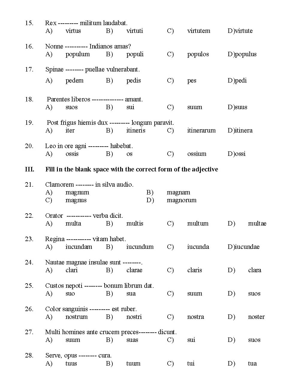 Kerala SET Latin Exam 2014 Question Code 14219 2
