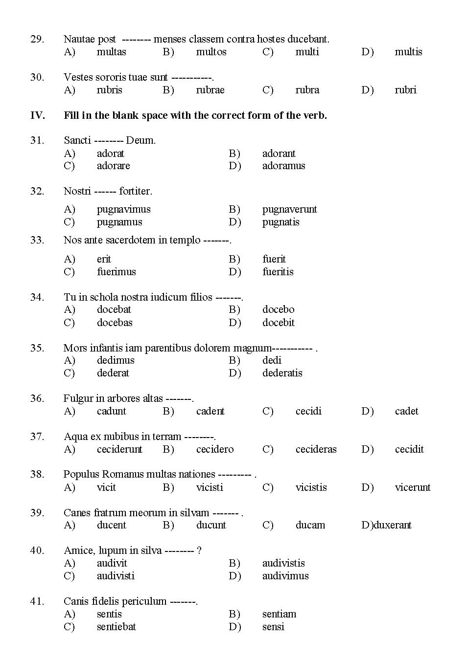 Kerala SET Latin Exam 2014 Question Code 14219 3