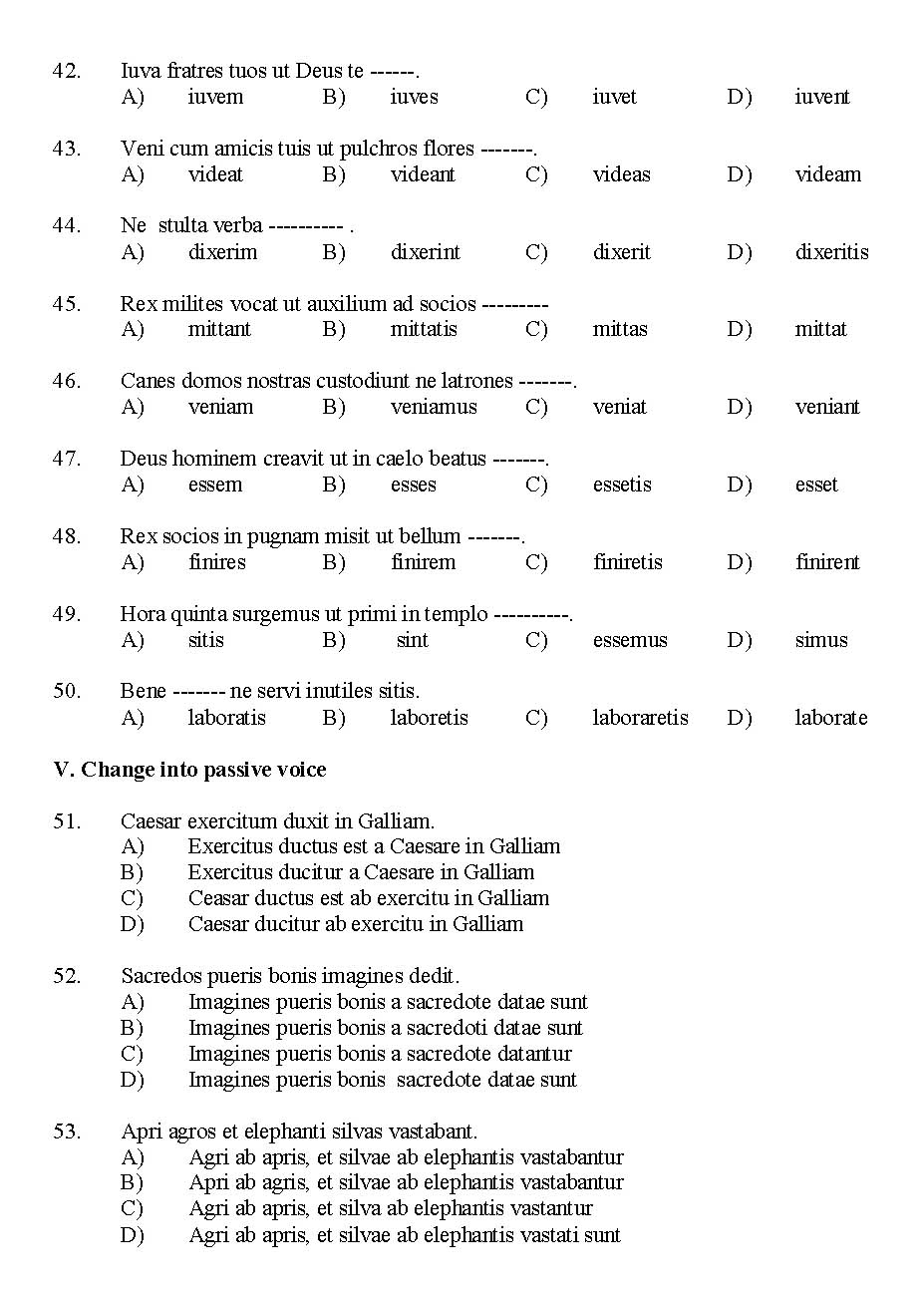 Kerala SET Latin Exam 2014 Question Code 14219 4