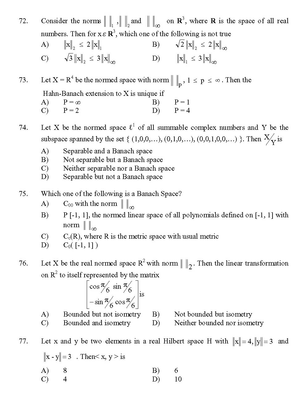 Kerala SET Mathematics Exam 2013 Question Code 13621 10
