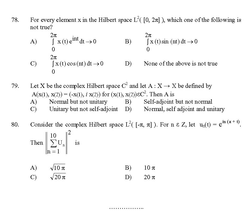 Kerala SET Mathematics Exam 2013 Question Code 13621 11