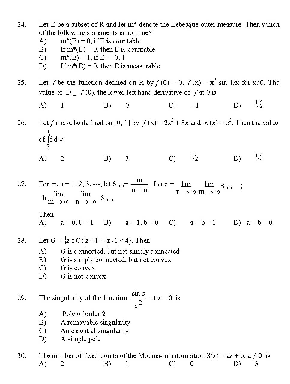 Kerala SET Mathematics Exam 2013 Question Code 13621 4