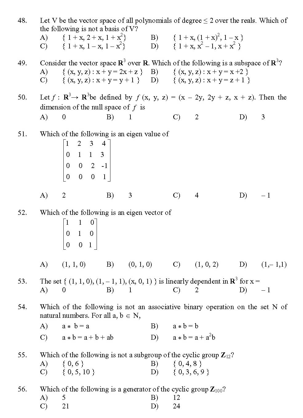 Kerala SET Mathematics Exam 2013 Question Code 13621 7