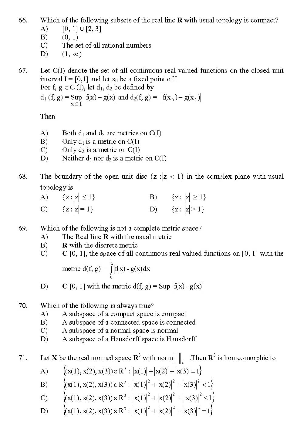 Kerala SET Mathematics Exam 2013 Question Code 13621 9