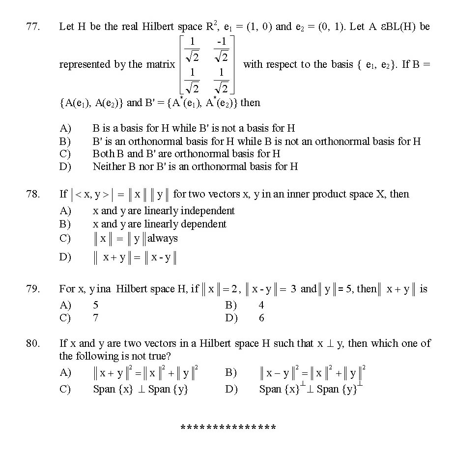 Kerala SET Mathematics Exam 2014 Question Code 14221 10