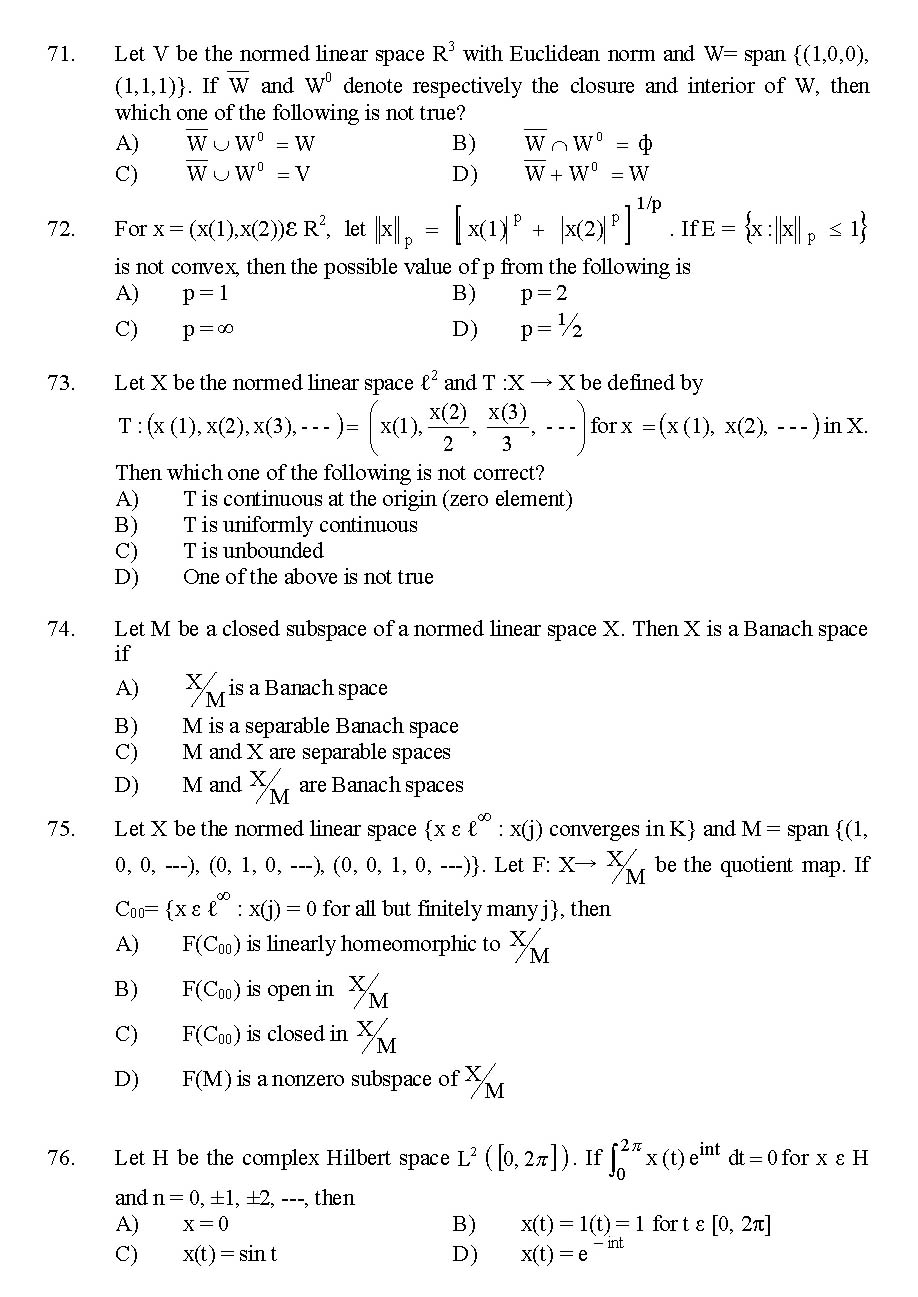 Kerala SET Mathematics Exam 2014 Question Code 14221 9
