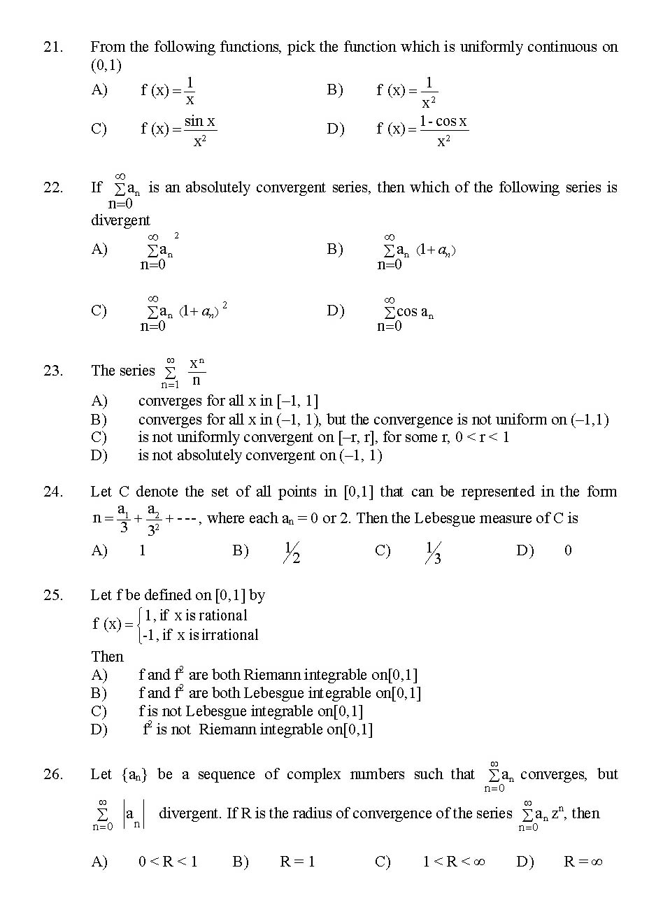 Kerala SET Mathematics Exam 2015 Question Code 15621 3