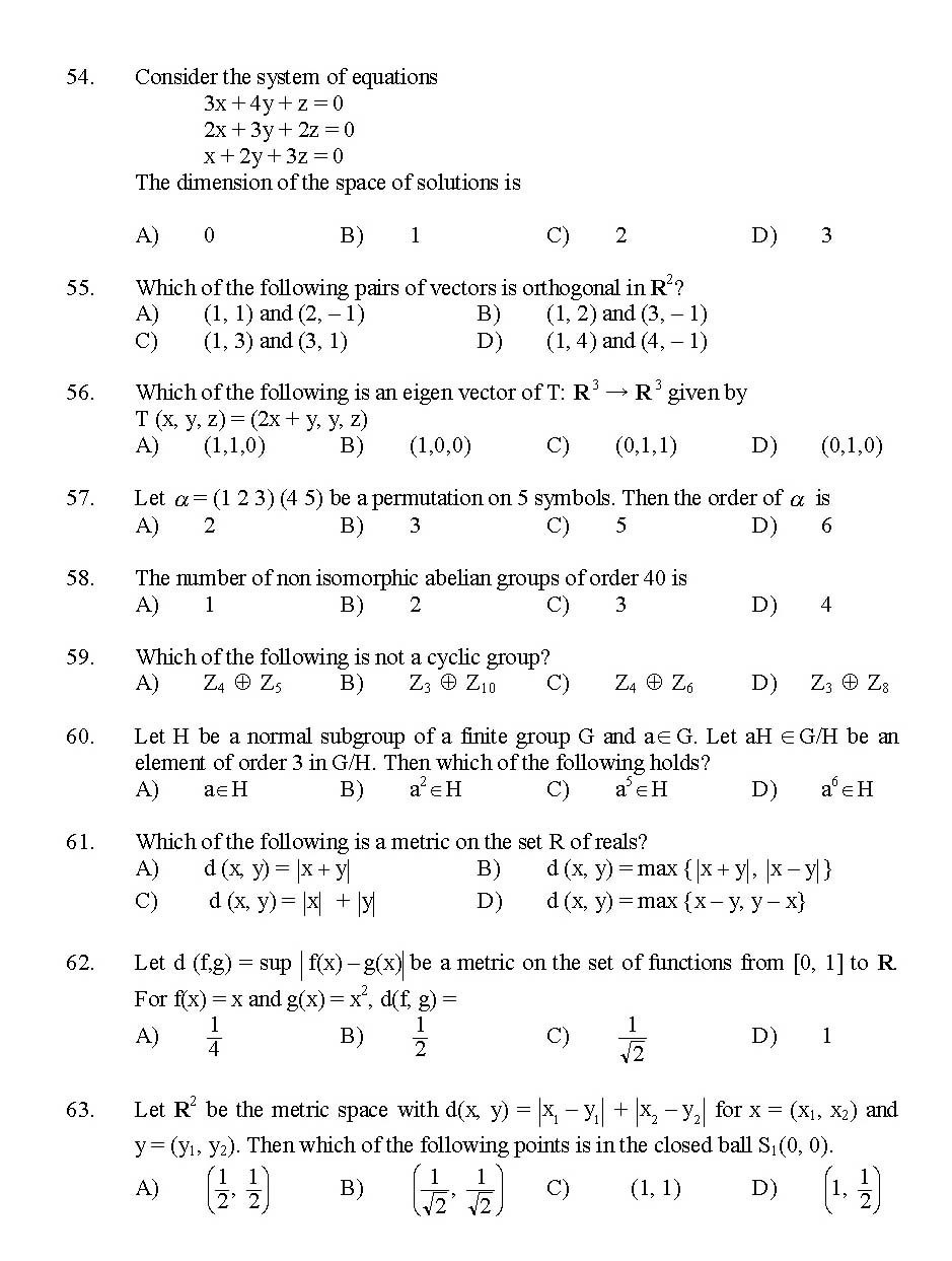 Kerala SET Mathematics Exam 2015 Question Code 15621 7