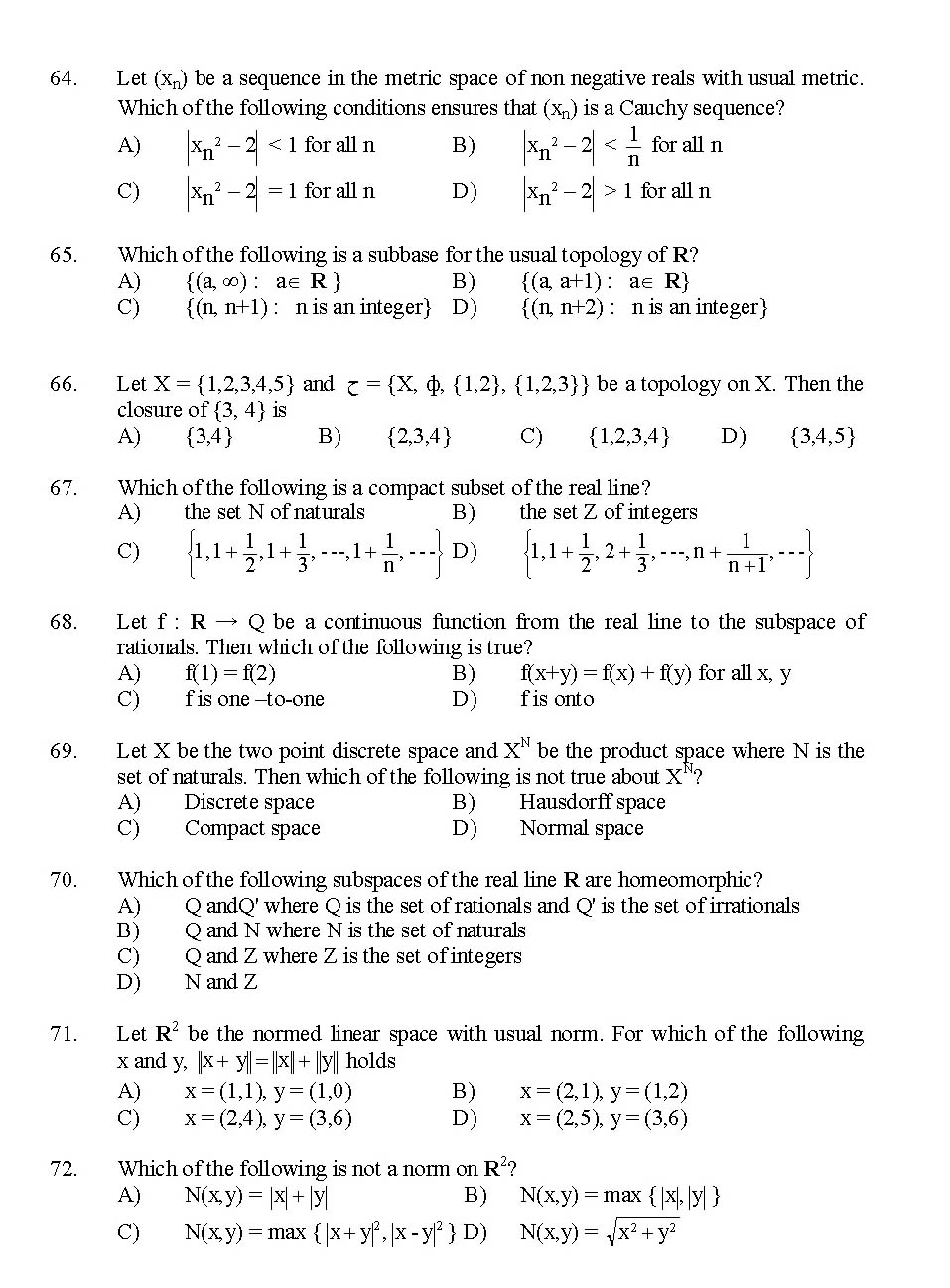 Kerala SET Mathematics Exam 2015 Question Code 15621 8