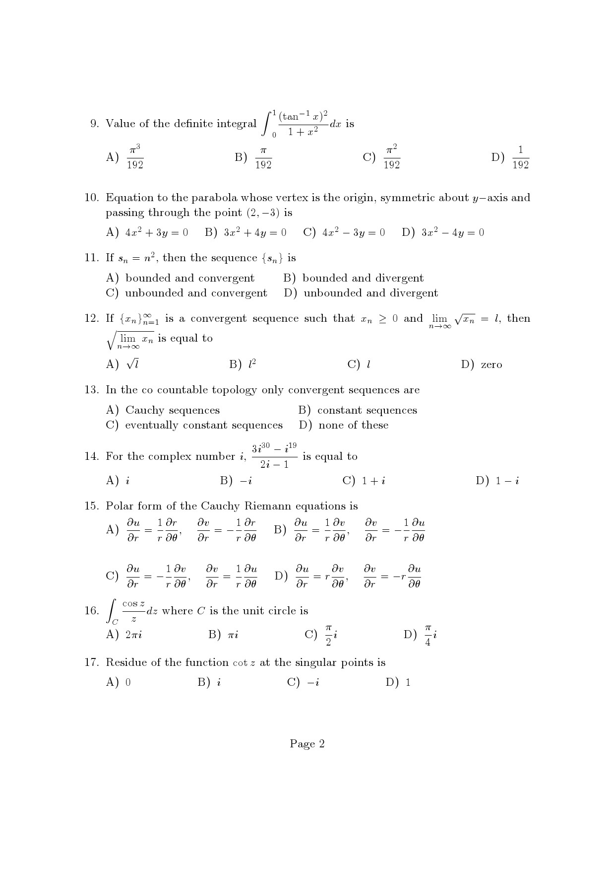 Kerala SET Mathematics Exam Question Paper January 2023 2