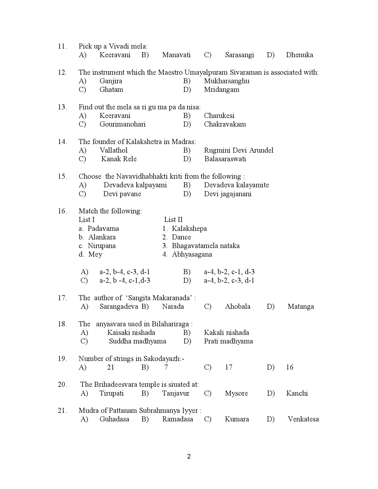 Kerala SET Music Exam Question Paper July 2023 2