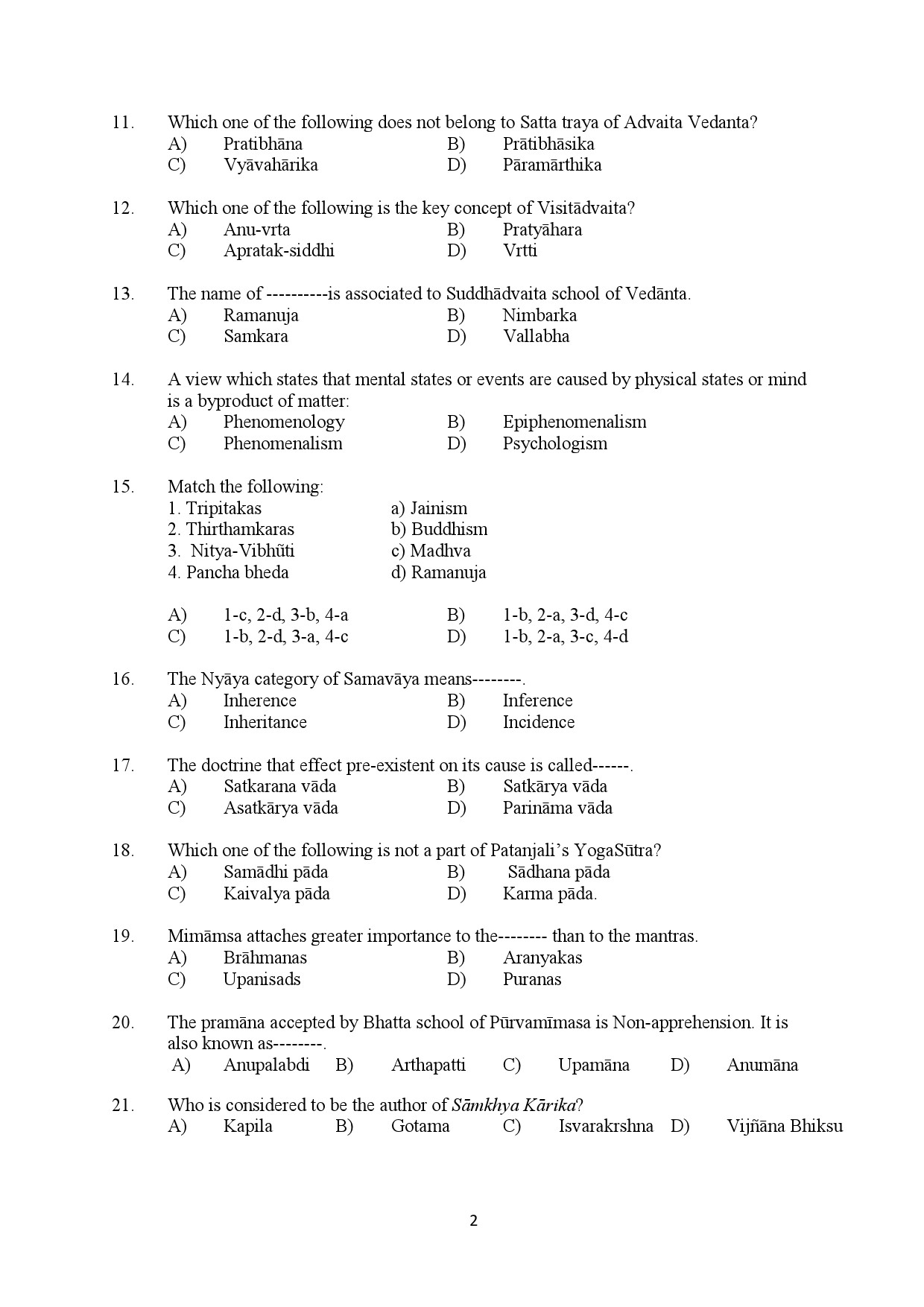 Kerala SET Philosophy Exam Question Paper February 2020 2