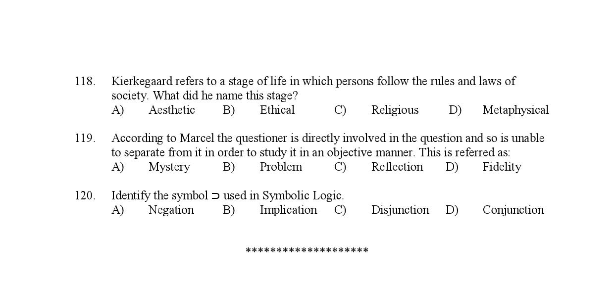 Kerala SET Philosophy Exam Question Paper January 2022 13