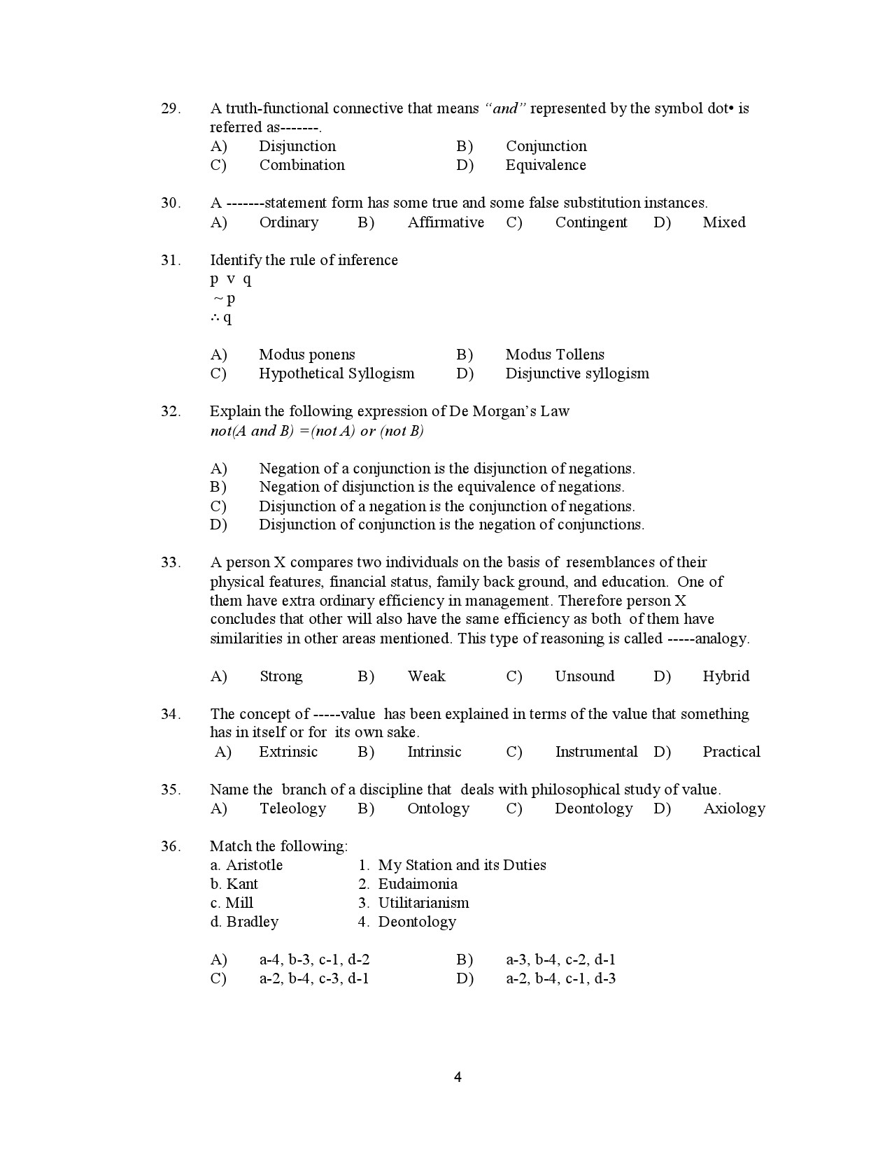 Kerala SET Philosophy Exam Question Paper January 2023 4