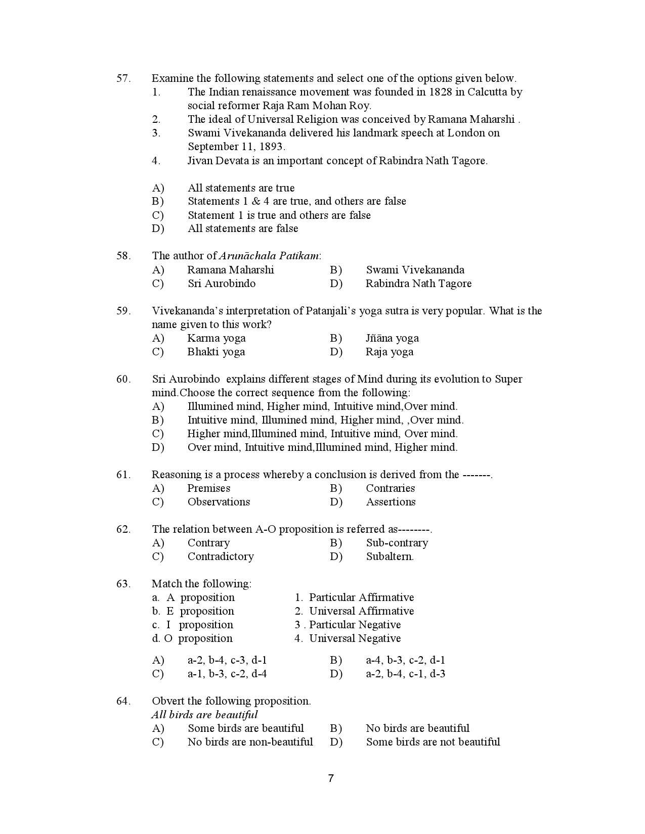 Kerala SET Philosophy Exam Question Paper January 2023 7