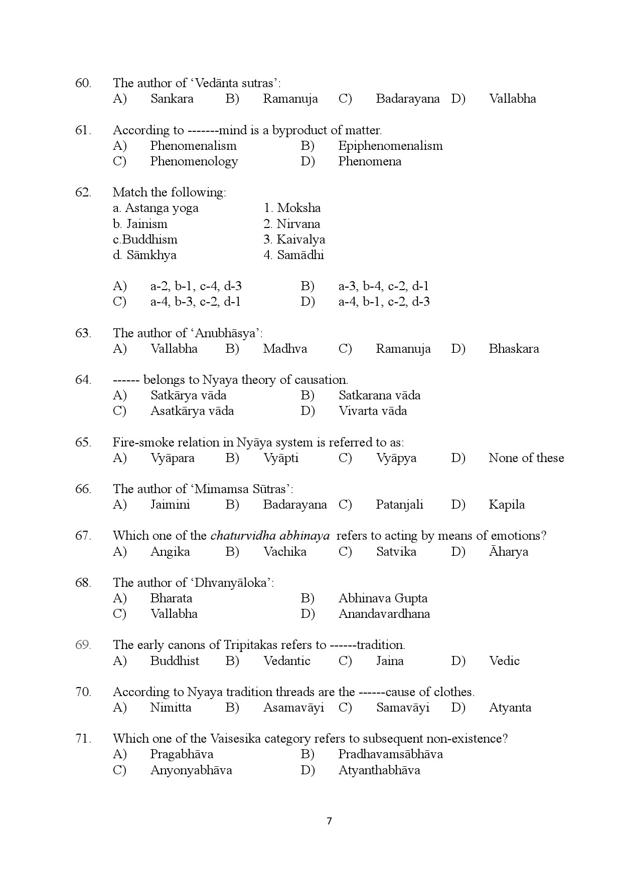 Kerala SET Philosophy Exam Question Paper January 2024 7