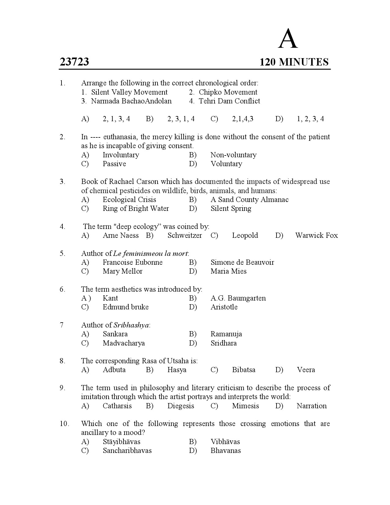 Kerala SET Philosophy Exam Question Paper July 2023 1
