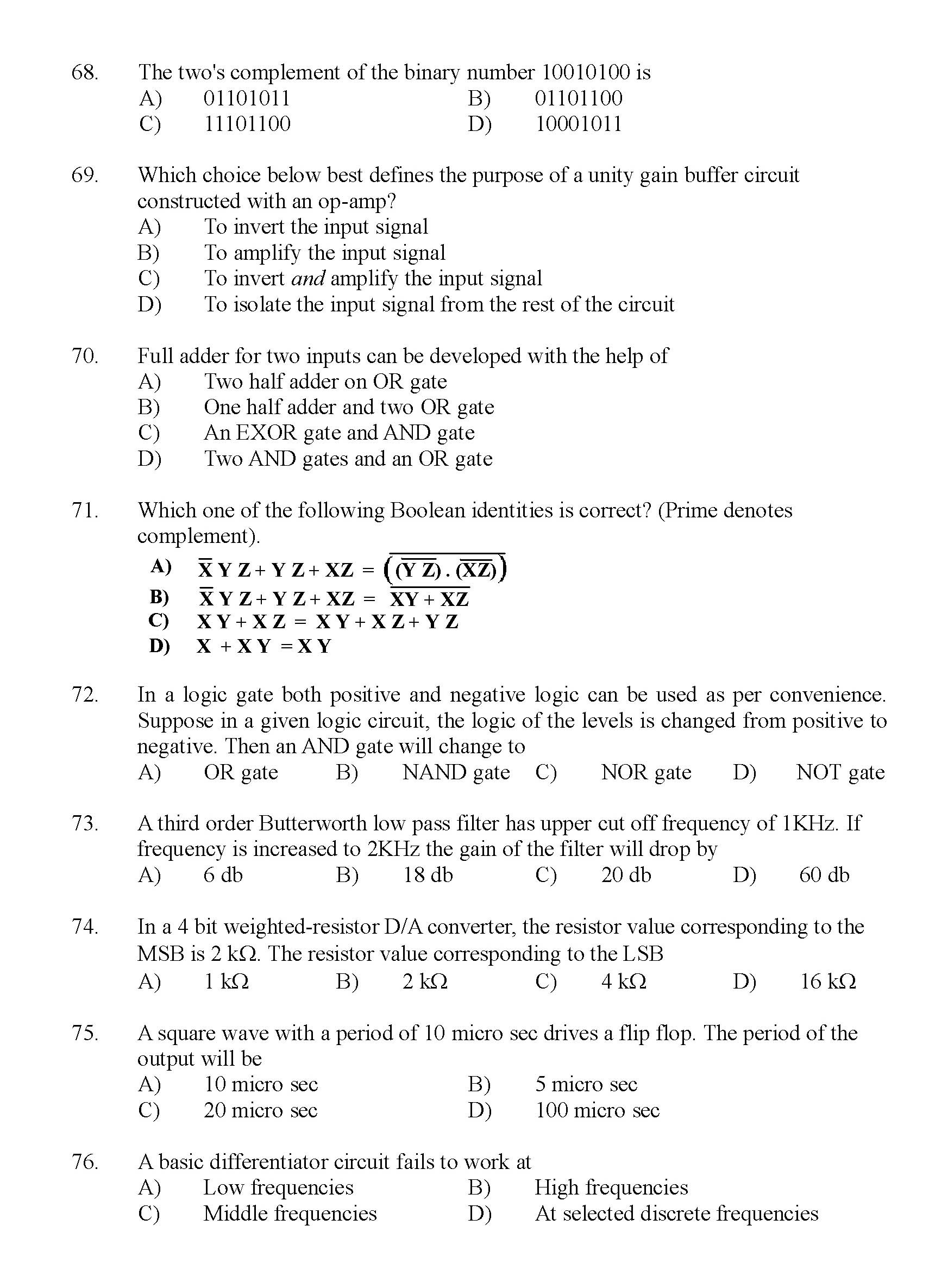 Kerala SET Physics Exam 2011 Question Code 91124 10