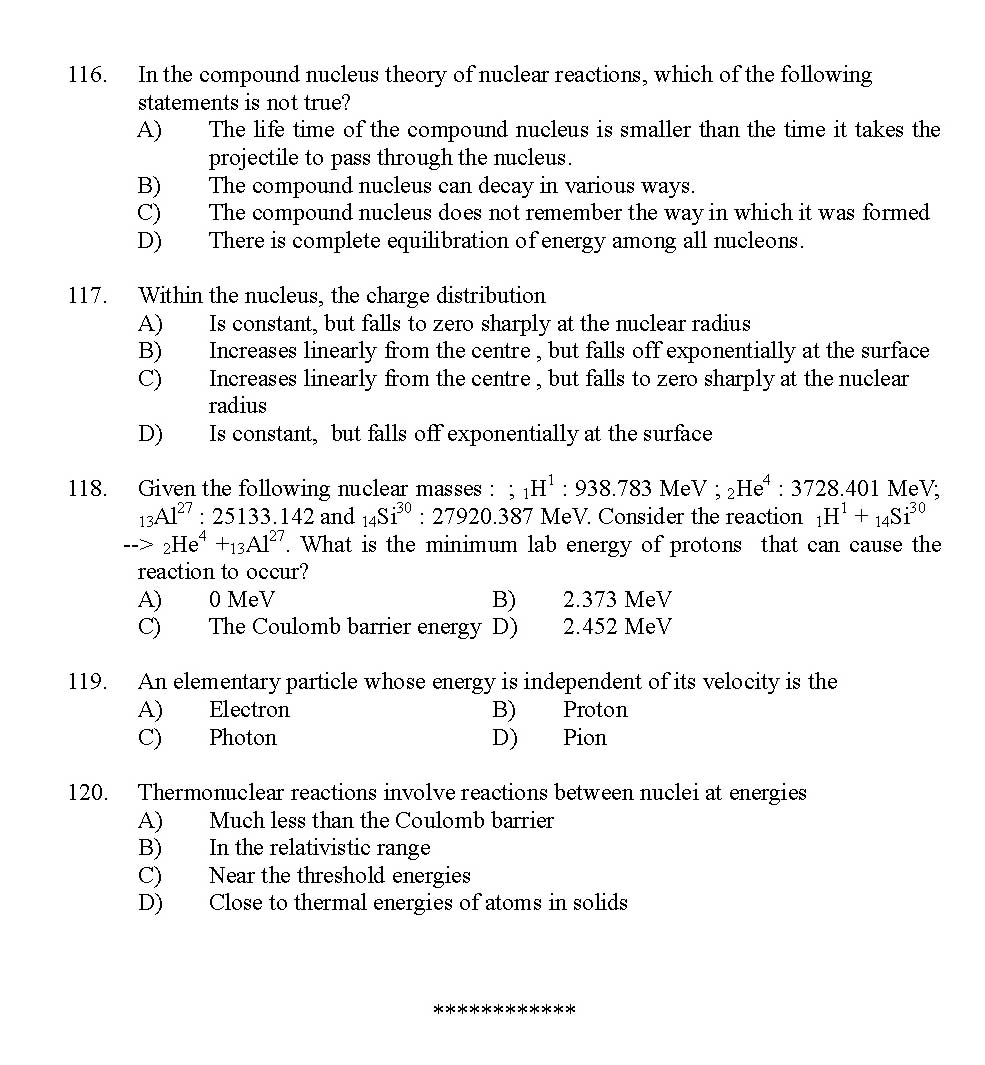 Kerala SET Physics Exam 2011 Question Code 91124 16
