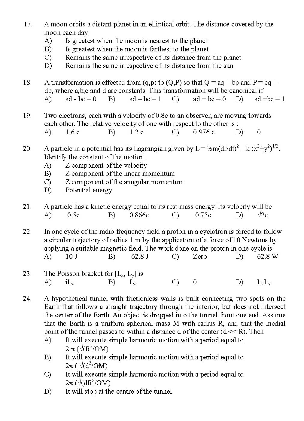 Kerala SET Physics Exam 2011 Question Code 91124 3