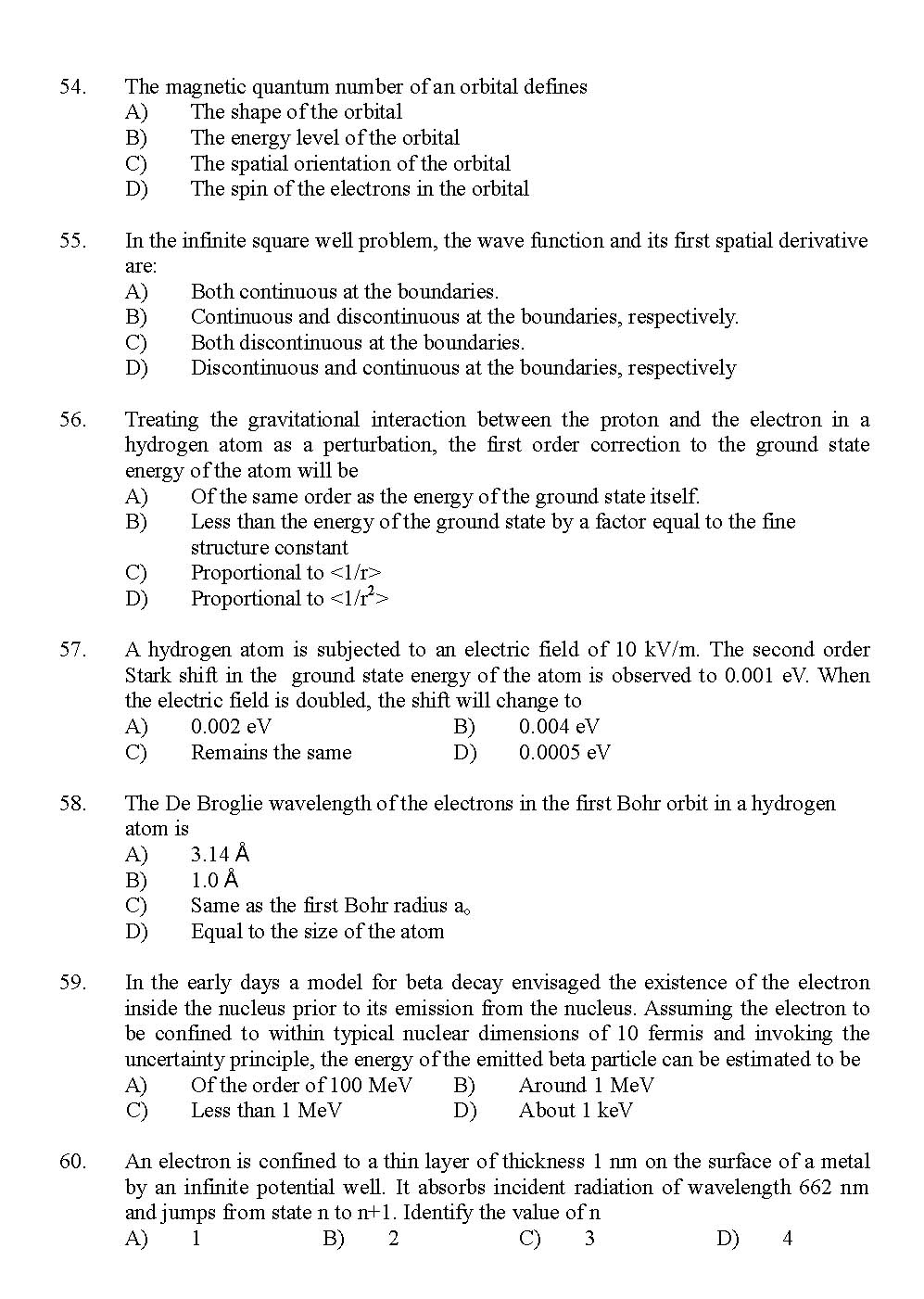 Kerala SET Physics Exam 2011 Question Code 91124 8
