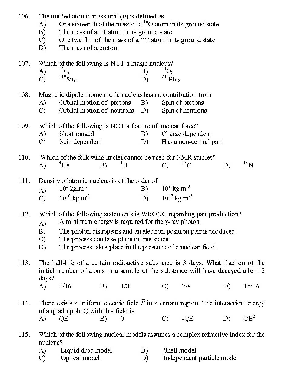 Kerala SET Physics Exam 2015 Question Code 15624 15