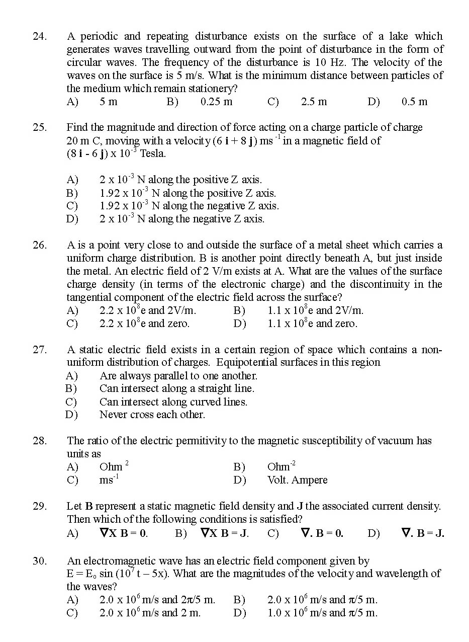 Kerala SET Physics Exam 2016 Question Code 16124 A 4