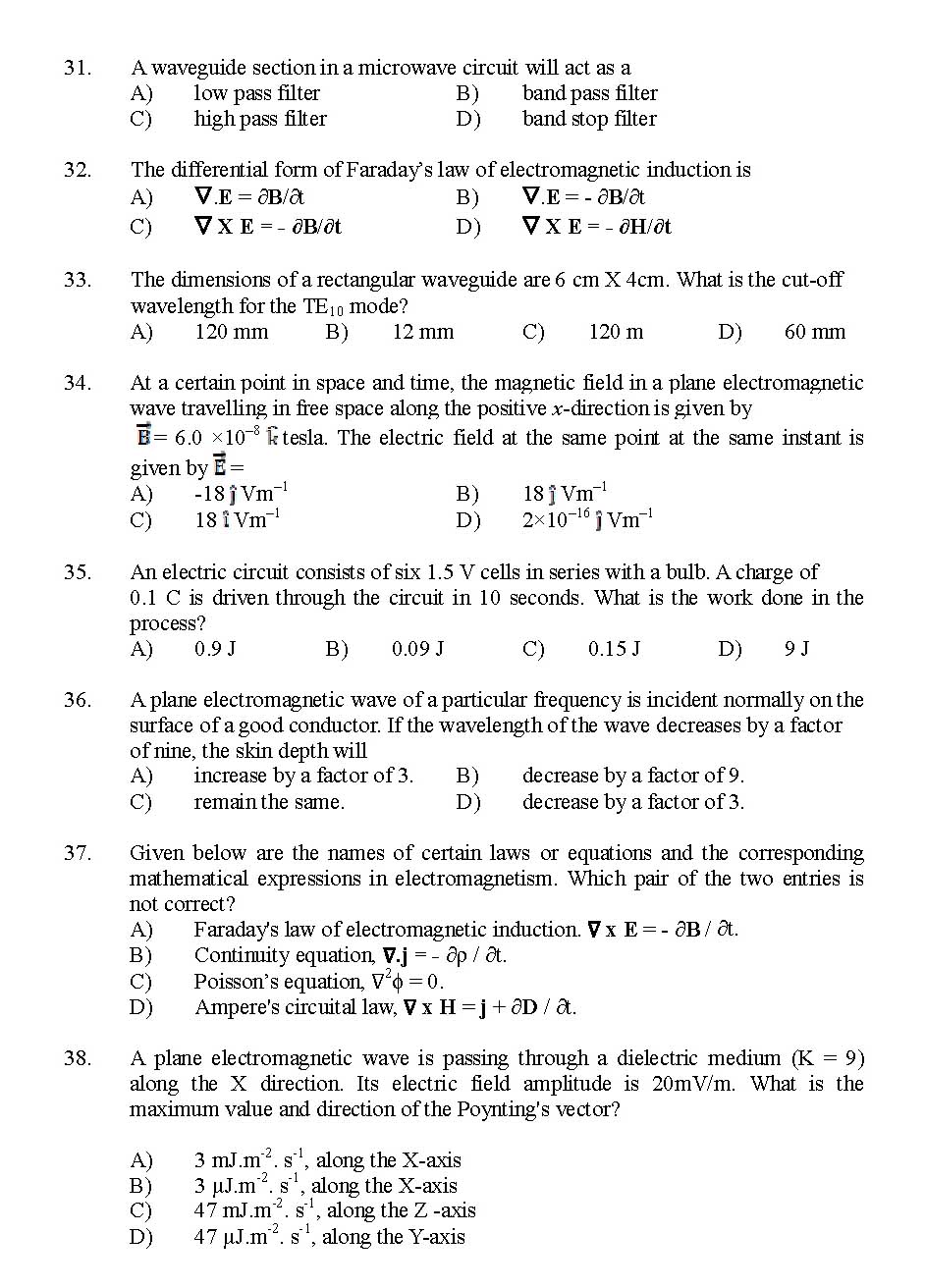 Kerala SET Physics Exam 2016 Question Code 16124 A 5