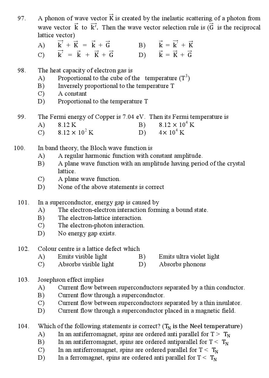 Kerala SET Physics Exam 2016 Question Code 16624 A 12