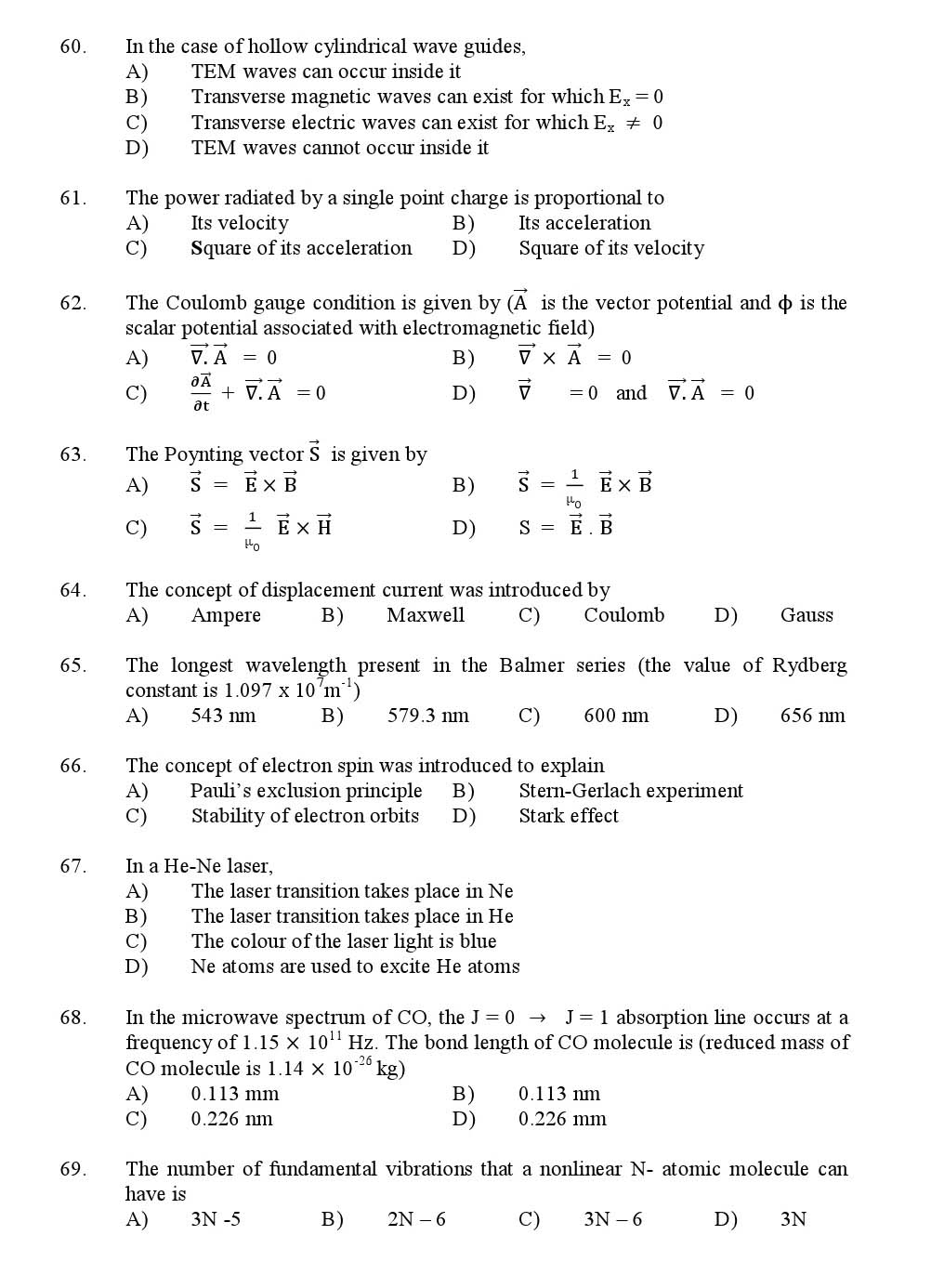 Kerala SET Physics Exam 2016 Question Code 16624 A 8