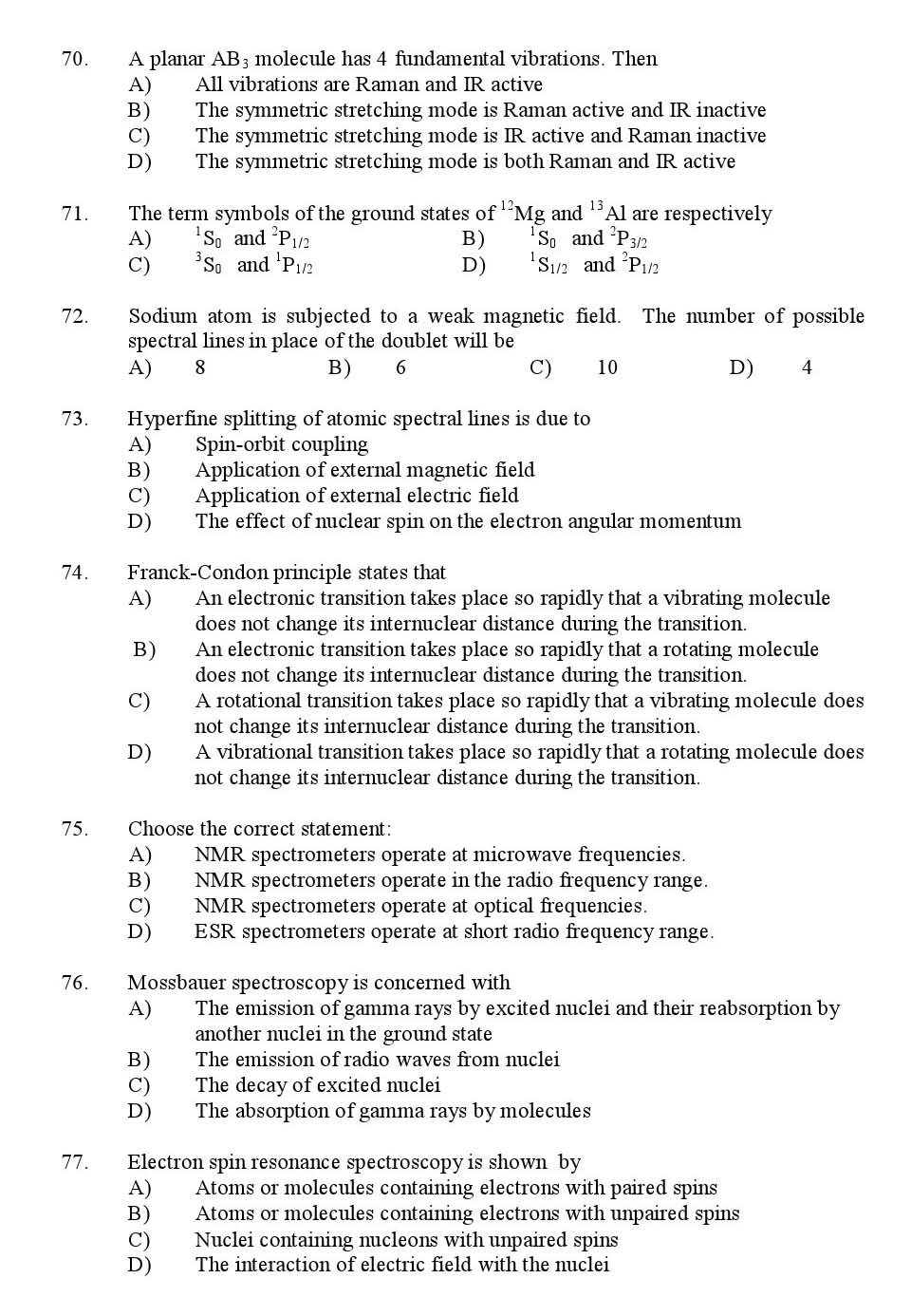 Kerala SET Physics Exam 2016 Question Code 16624 A 9