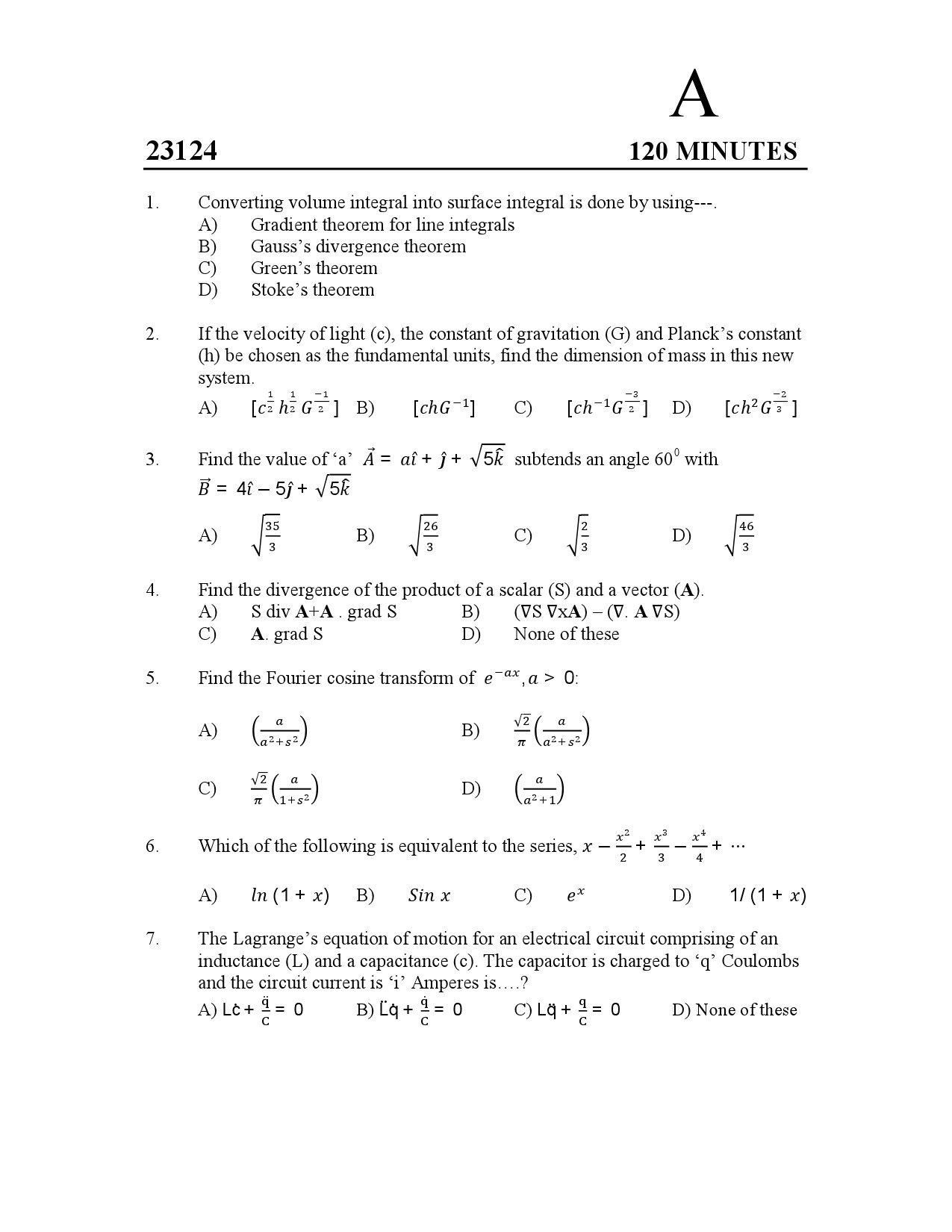 Kerala SET Physics Exam Question Paper January 2023 1