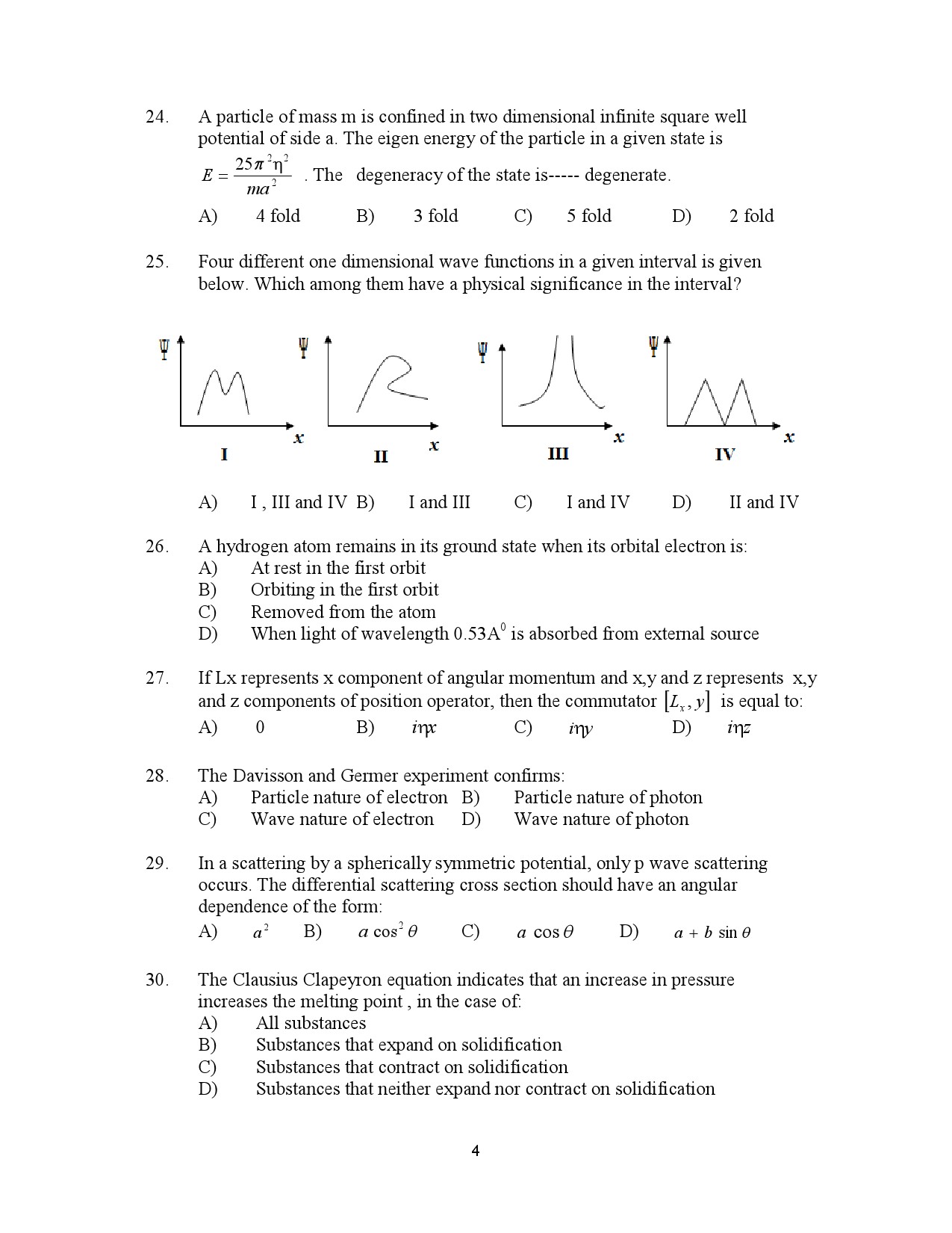 Kerala SET Physics Exam Question Paper July 2023 4