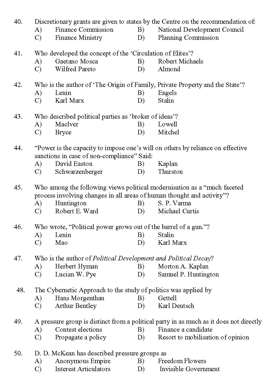 Kerala SET Political Science Exam 2013 Question Code 13625 5