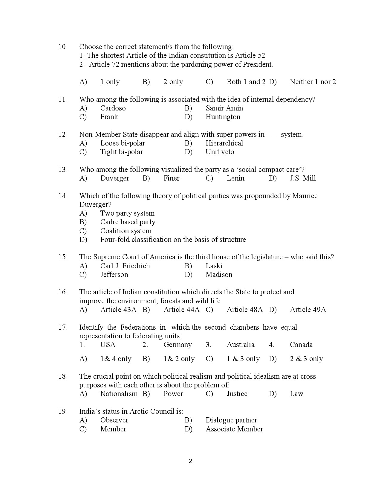 Kerala SET Political Science Exam Question Paper January 2023 2