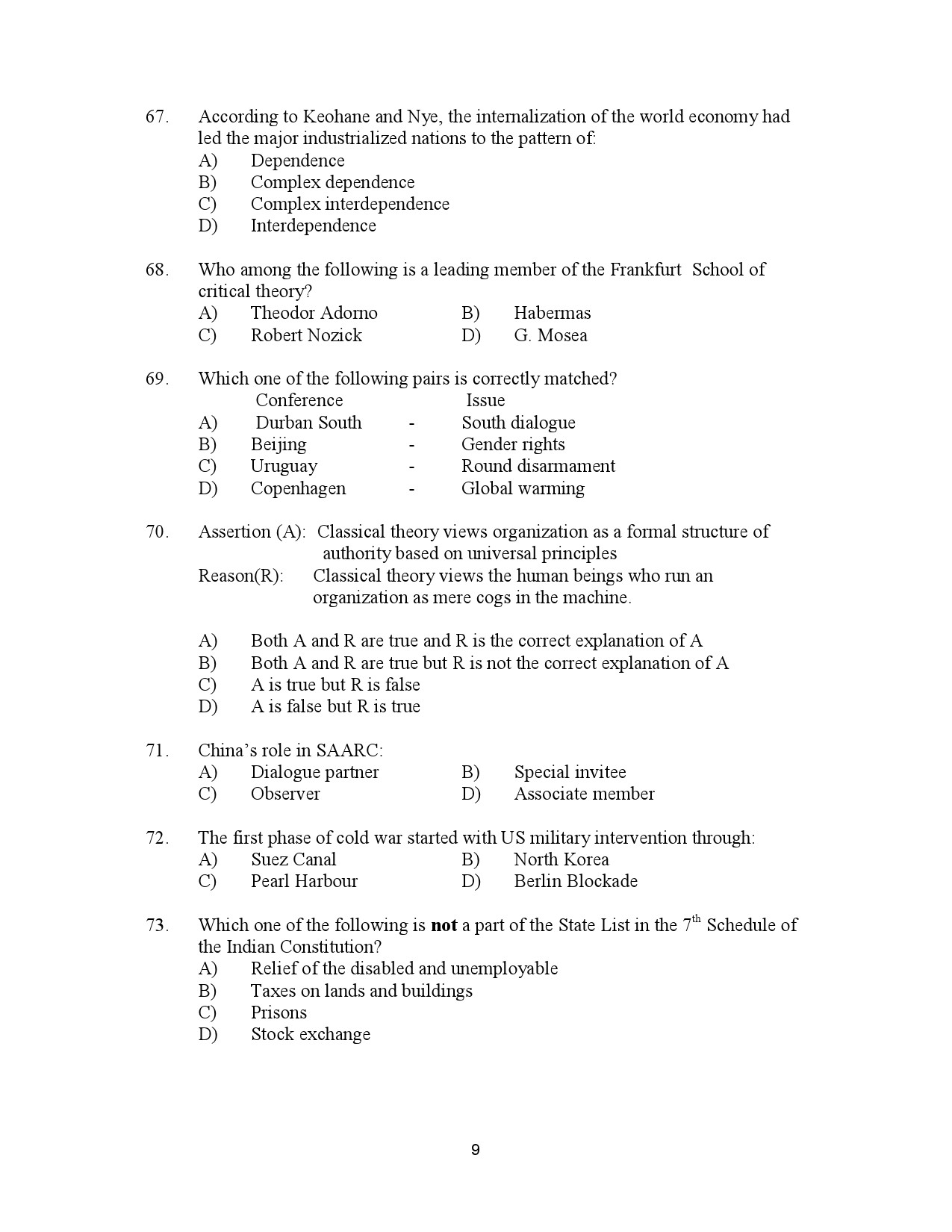 Kerala SET Political Science Exam Question Paper January 2023 9