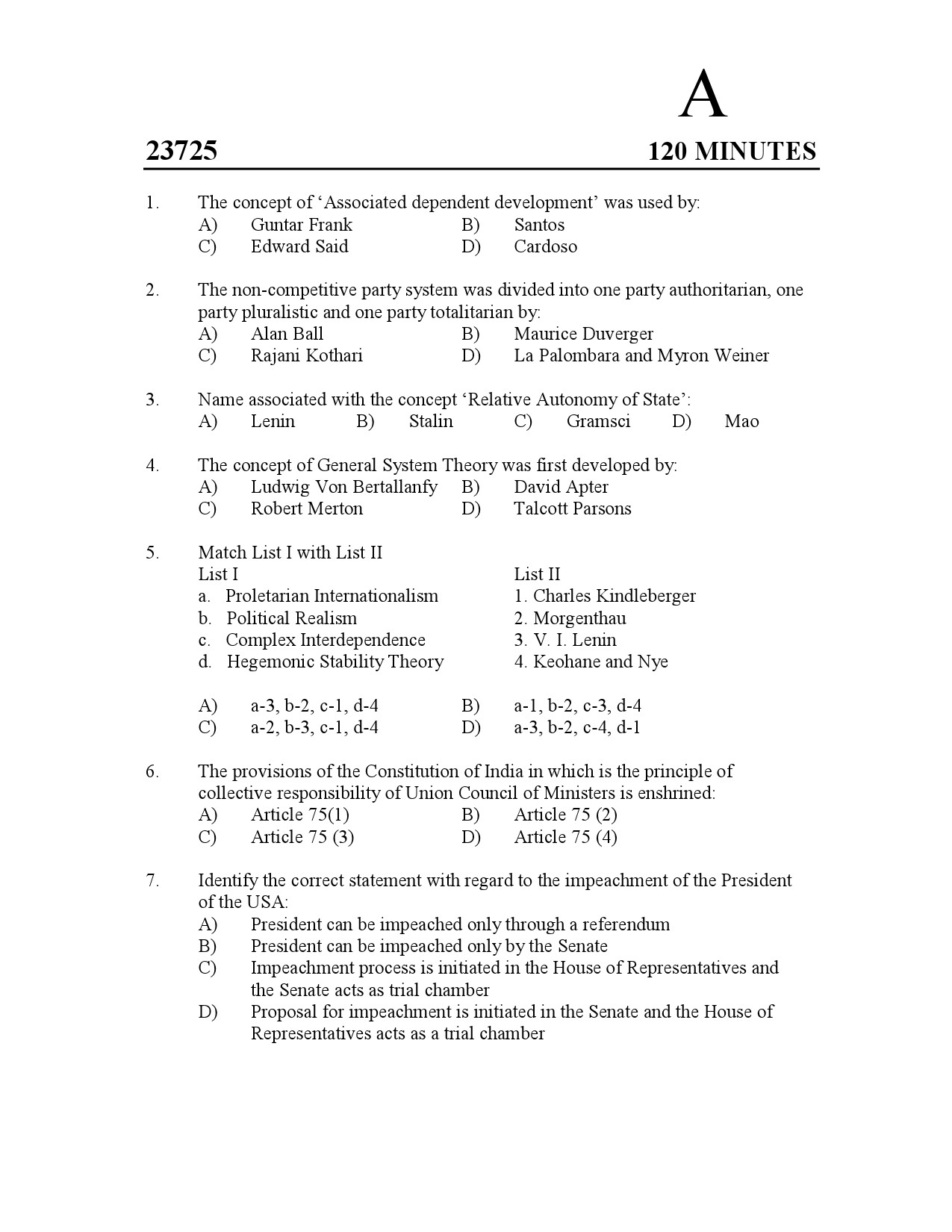 Kerala SET Political Science Exam Question Paper July 2023 1