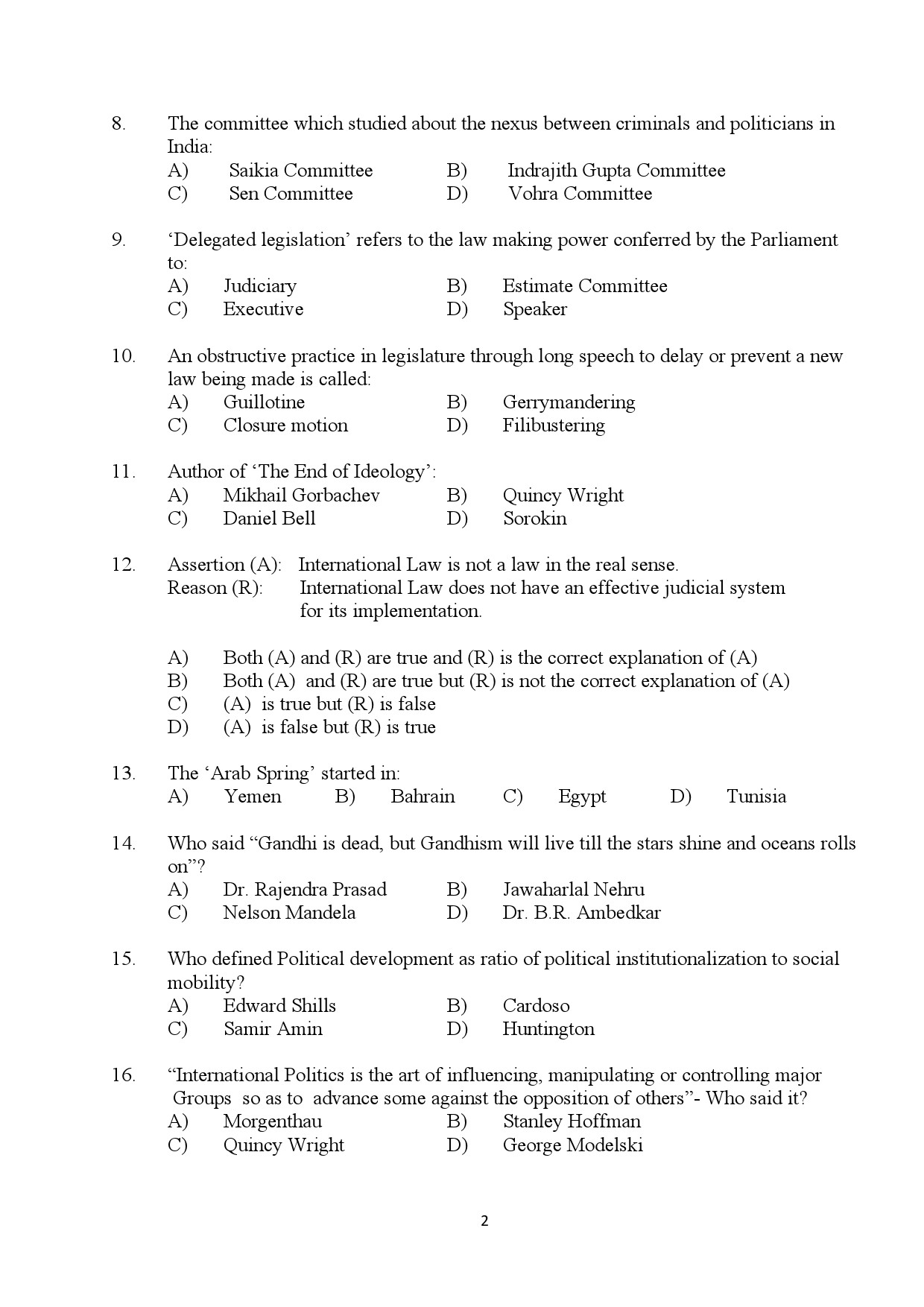 Kerala SET Political Science Exam Question Paper July 2024 2