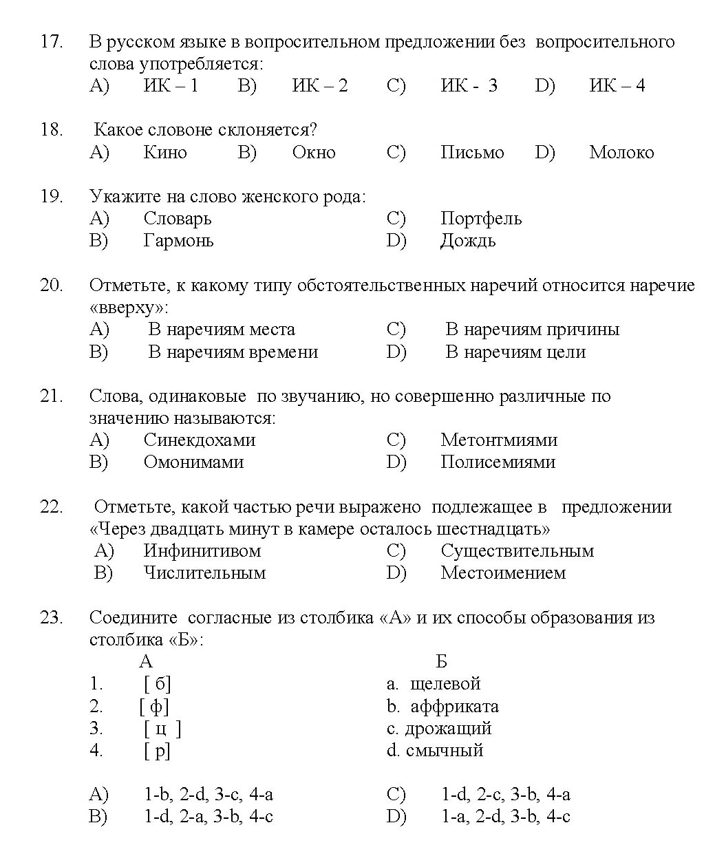 Kerala SET Russian Exam 2017 Question Code 17227 A 3