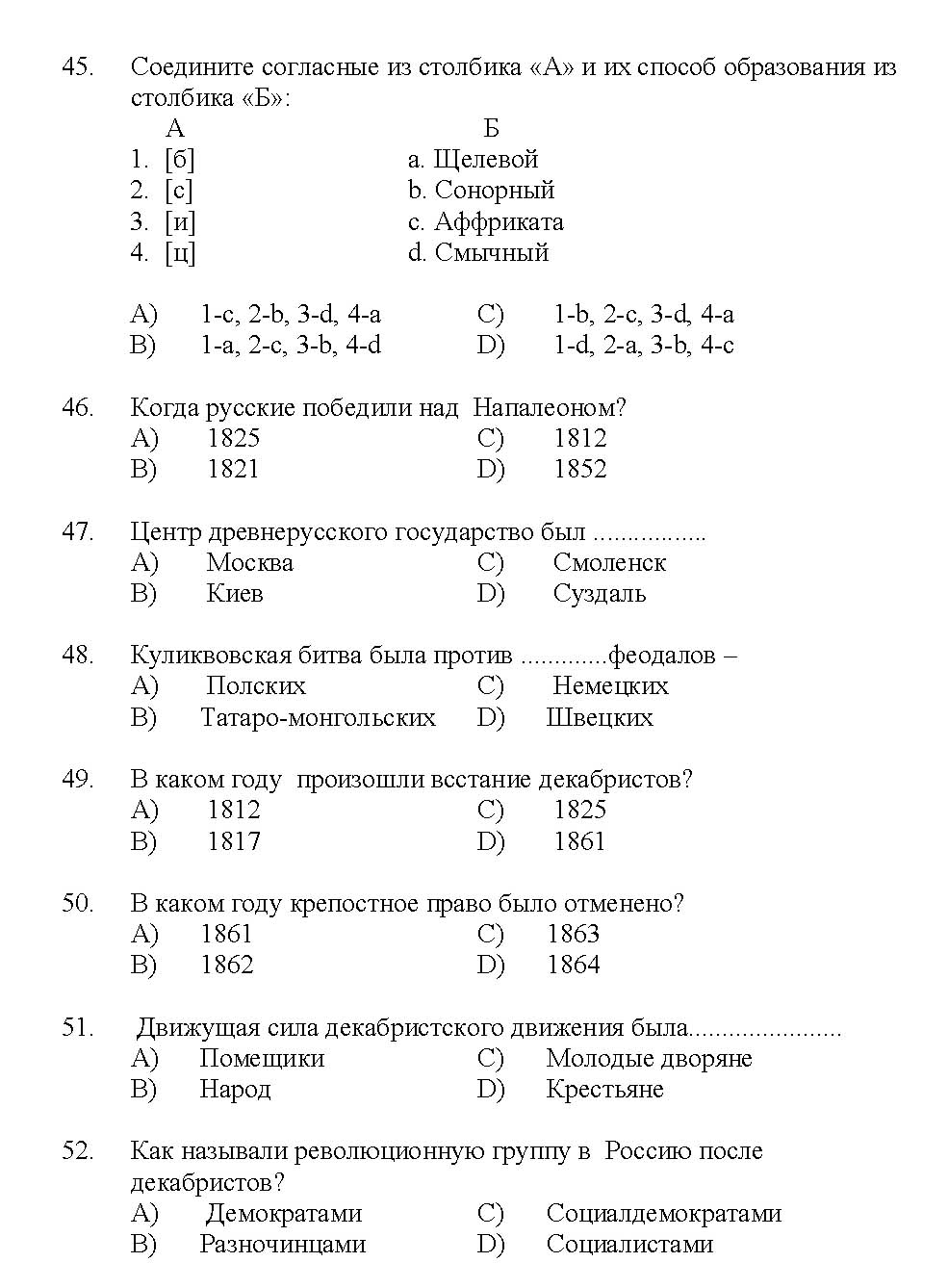 Kerala SET Russian Exam 2017 Question Code 17227 A 9