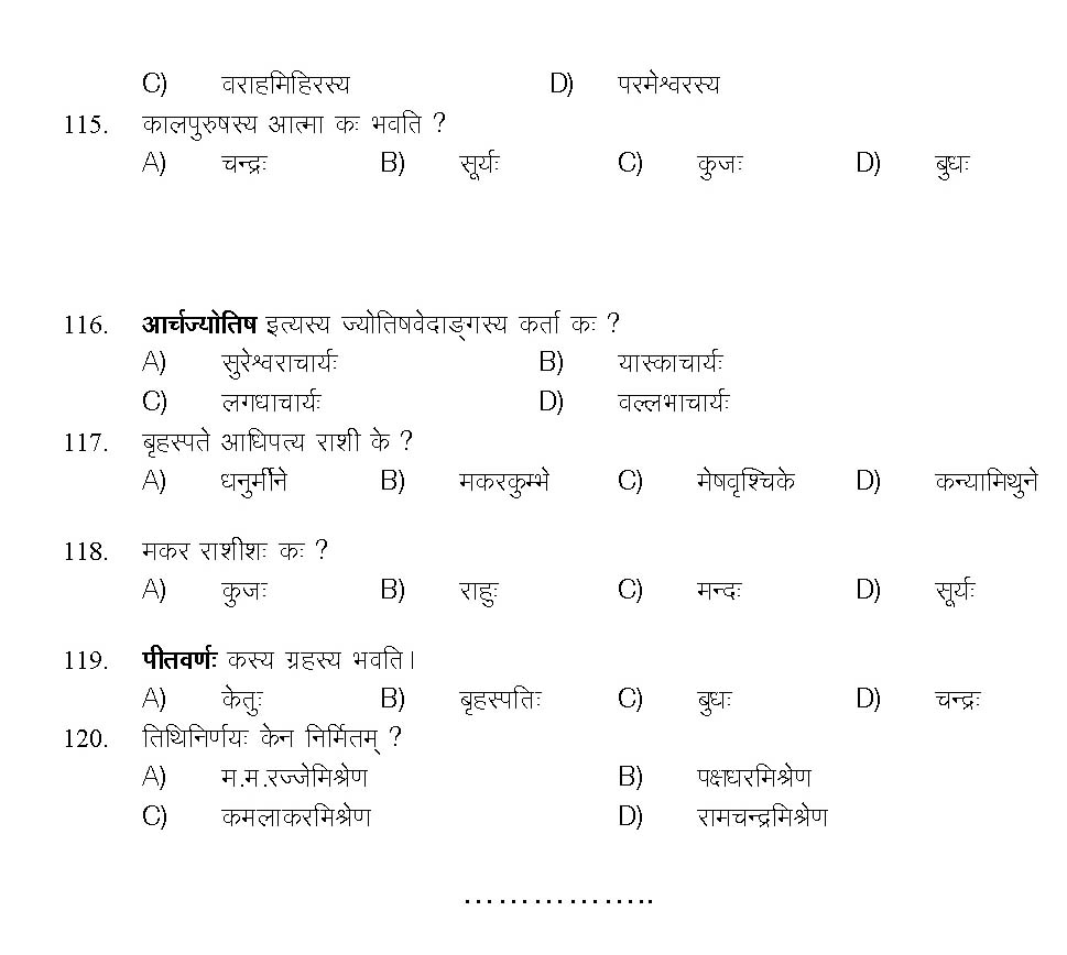 Kerala SET Sanskrit Exam 2015 Question Code 15628 10
